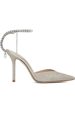 Jimmy Choo Silver Saeda 100 Heels
