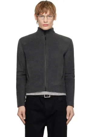 Fax Copy Express Gray Fleece Zip-Up Jacket