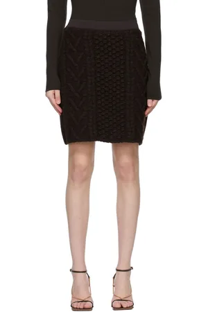 Bottega Veneta Brown Knit Wool Skirt