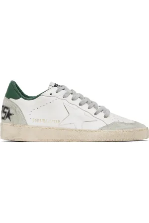 Golden Goose White & Green Ball Star Sneakers
