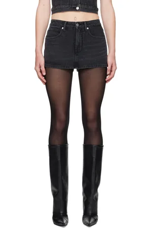 Alexander Wang Black Mid-Rise Denim Skort