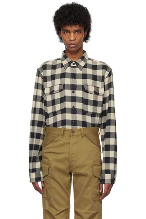 Ralph Lauren Black & Off-White Buffalo Check Twill Work Shirt