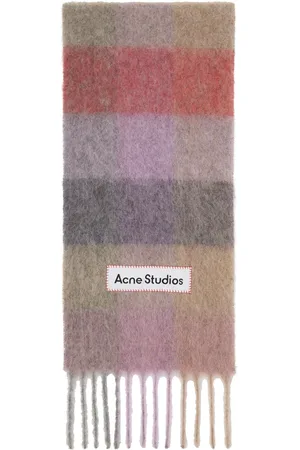Acne Studios Pink & Purple Mohair Checked Scarf