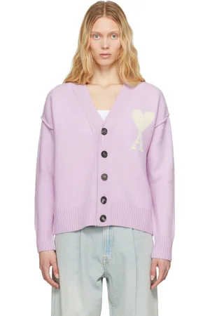 Ami Purple Wool Ami de Coeur Cardigan