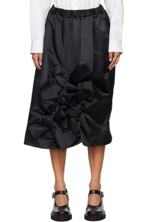 Comme des Garçons Black Satin Midi Skirt