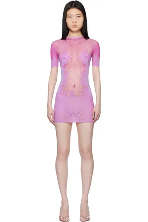 Poster Girl Purple Pin Up Fishnet Bodycon Minidress