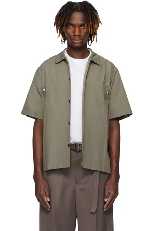 SACAI Taupe Cotton Poplin Shirt