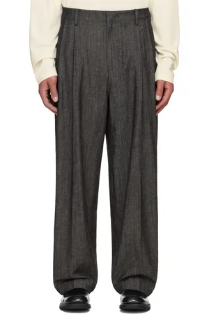 LE 17 SEPTEMBRE Gray Two Tuck Wide Trousers
