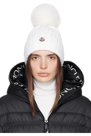 Moncler White Pom-Pom Beanie