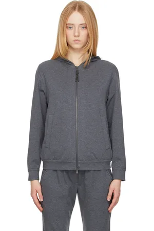 Brunello Cucinelli Grey Jersey Zip-Up Hoodie