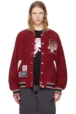 A Bathing Ape Red AAPE Main Bomber Jacket