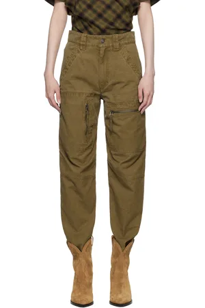 Isabel Marant Beige Kelyane Coated Workwear Trousers