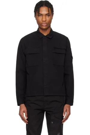 C.P. Company Black Organic Gabardine Utility Lens Shirt