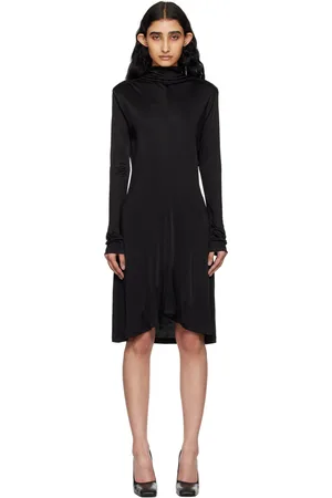Helmut Lang Black Cowl Midi Dress