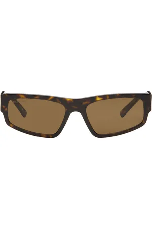 Balenciaga Tortoiseshell Rectangular Sunglasses