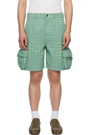 AMIRI Green MA Quad Bleached Cargo Shorts