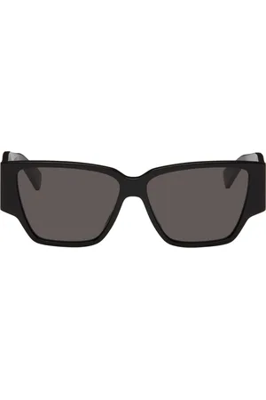 Bottega Veneta Black Bold Triangle Stud Squared Sunglasses