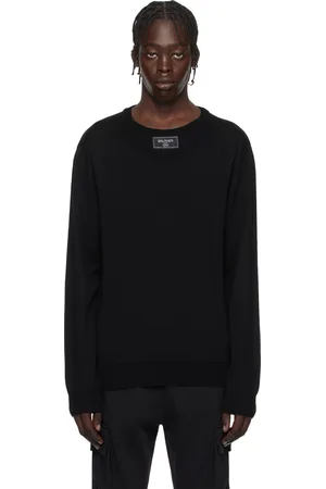 Balmain Black Knitted Double-Collar Sweater