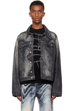 Camper Distorted Print Denim Jacket