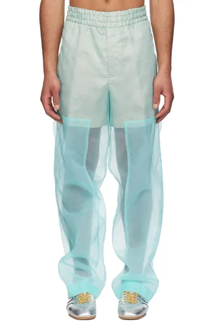DRIES VAN NOTEN Blue Layered Trousers