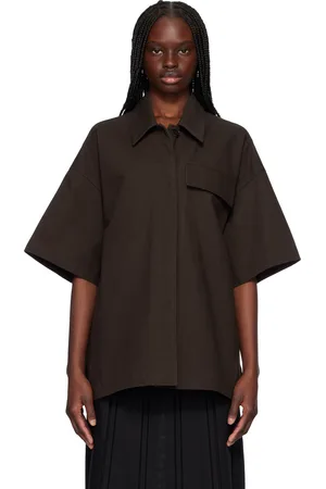 Jil Sander Brown Heavy Cotton Canvas Shirt