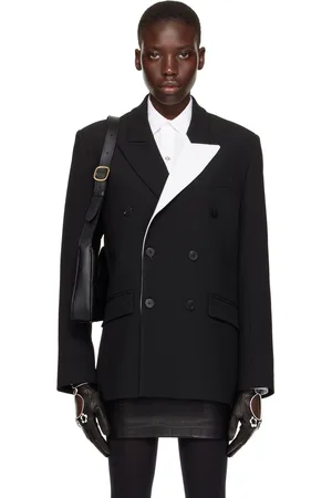 Ernest W. Baker Black Double-Breasted Blazer
