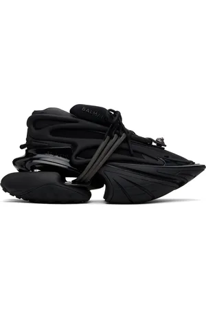 Balmain Black Leather Unicorn Low-Top Sneakers