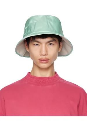 Acne Studios Reversible Green & Gray Embroidered Bucket Hat