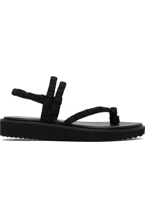 PLEATS PLEASE ISSEY MIYAKE Black Pleats Strap Sandals