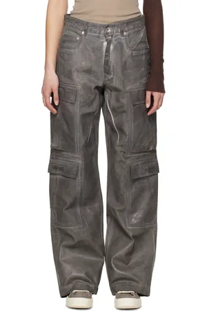 Rick Owens Gray Hollywood Double Cargo Jeans