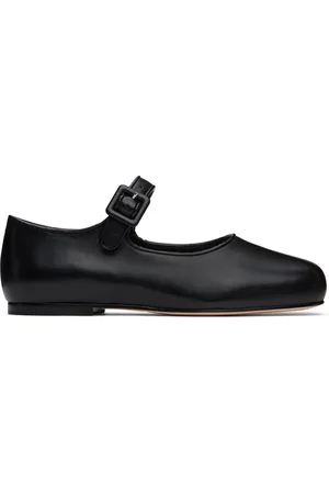 SANDY LIANG Black Mary Jane Pointe Ballerina Flats