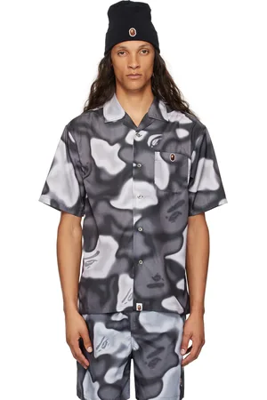 BAPE & Gray Liquid Camo One Point Shirt