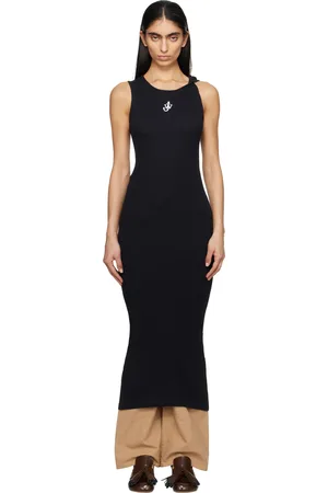 J.W.Anderson Black Anchor Logo Twisted Strap Midi Dress