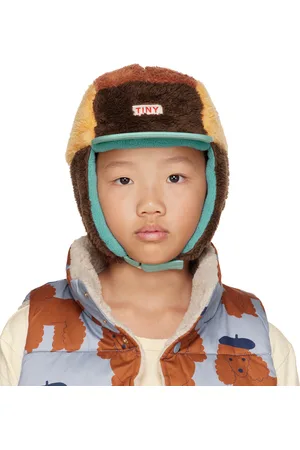 Tiny Cottons Kids Brown & Yellow Color Block Cap