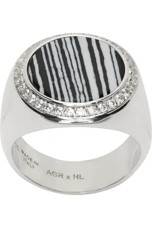 AGR Silver & Black Hatton Labs Edition Stone Ring