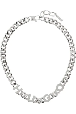 HUGO BOSS Silver Curb Chain Necklace