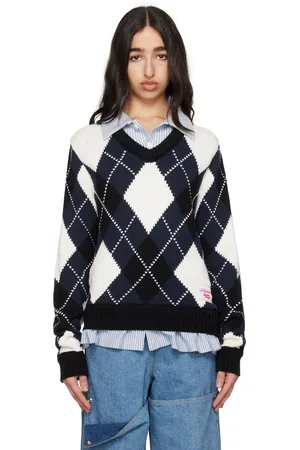 Charles Jeffrey Loverboy Navy & White Smart Sweater