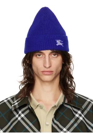 Burberry Blue Ribbed Cashmere Beanie