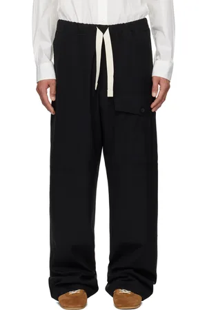 DRIES VAN NOTEN Black Wool Cargo Pants