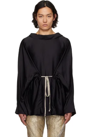 Rick Owens Black Hollywood Hooded Tunic Hoodie