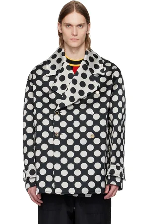 Charles Jeffrey Loverboy Black & Off-White Oversized Peacoat