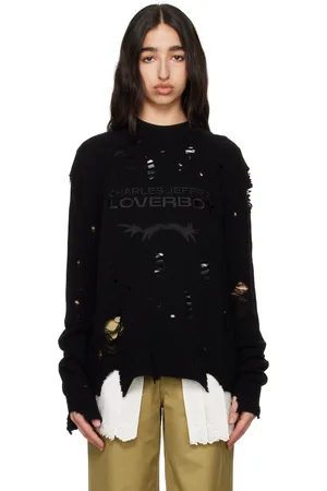 Charles Jeffrey Loverboy Distressed Logo Sweater