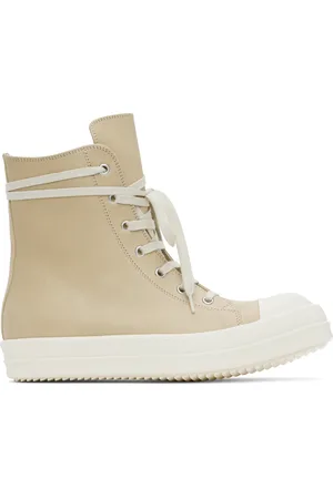 Rick Owens Beige Hollywood Leather Sneakers