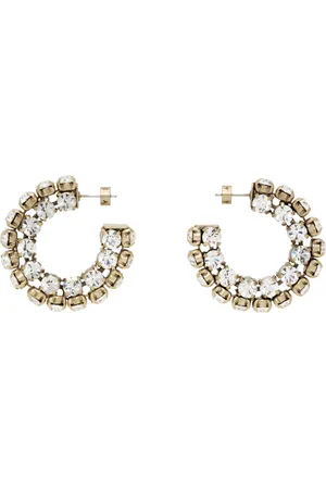AREA Small Crystal Hoop Earrings