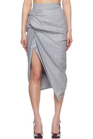 Vivienne Westwood Gray Side Panther Midi Skirt