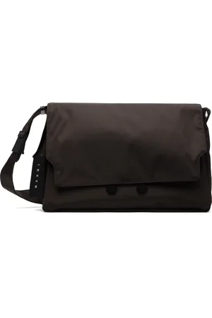 Marni Brown Cordura Cityscape Crossbody Bag