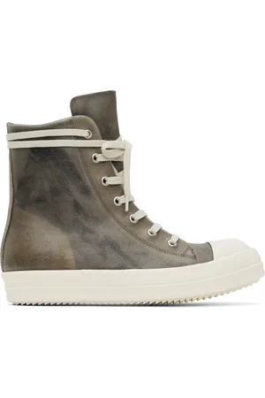 Rick Owens Gray Hollywood Leather Sneakers