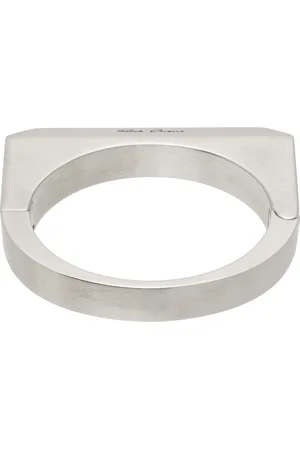 Rick Owens Silver Beveled Bangle Bracelet