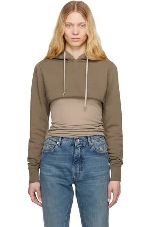 Rick Owens Gray Hollywood Cropped Hoodie
