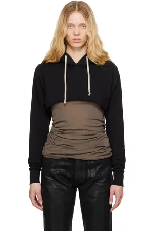 Rick Owens Black Hollywood Cropped Hoodie